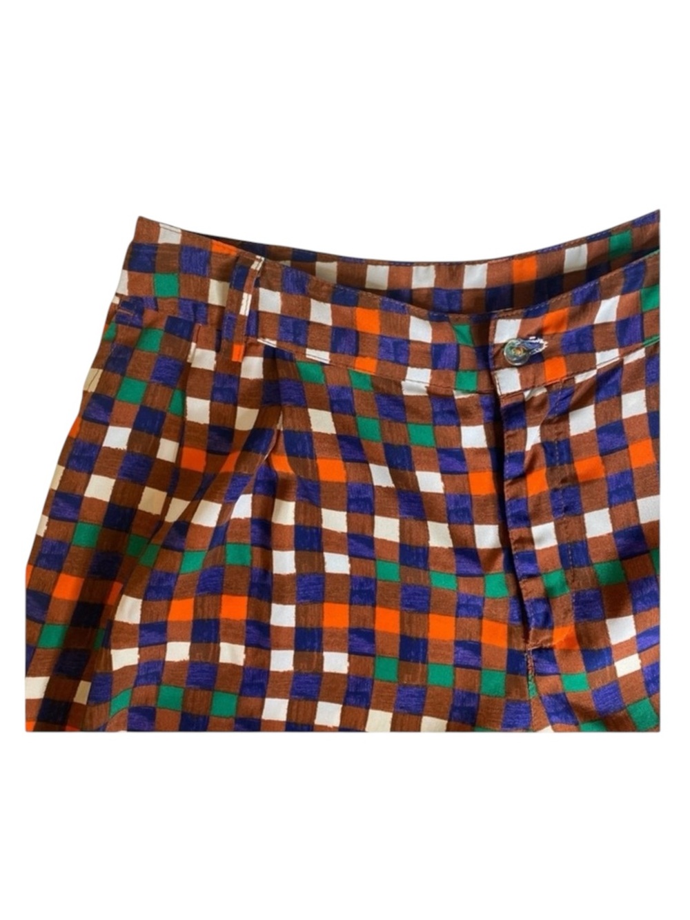 Duro Olowu 𑁍 Window Pane Print Plaid Shorts 𑁍 Wild Red Multicolor 𑁍 XS S 4 𑁍 - Picture 4 of 16